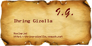 Ihring Gizella névjegykártya